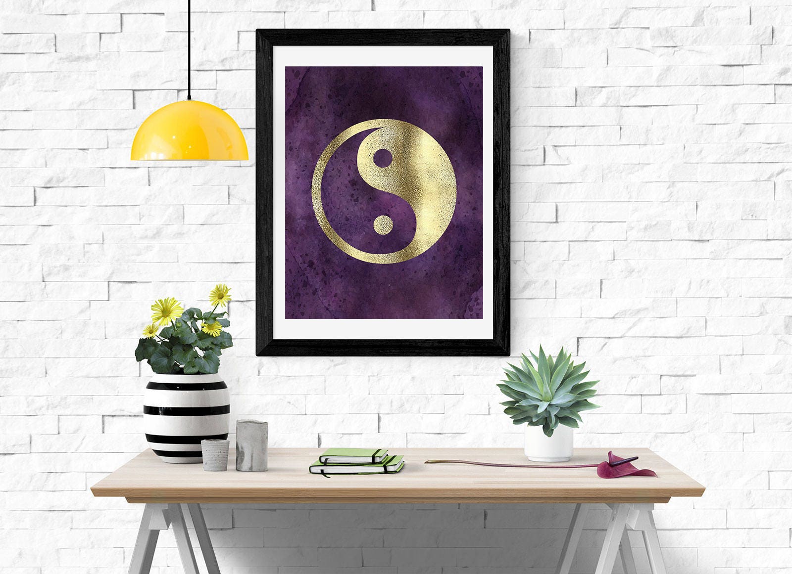 Yin Yang Print Modern Wall Art Ying Yang Art Yoga Symbol Etsy