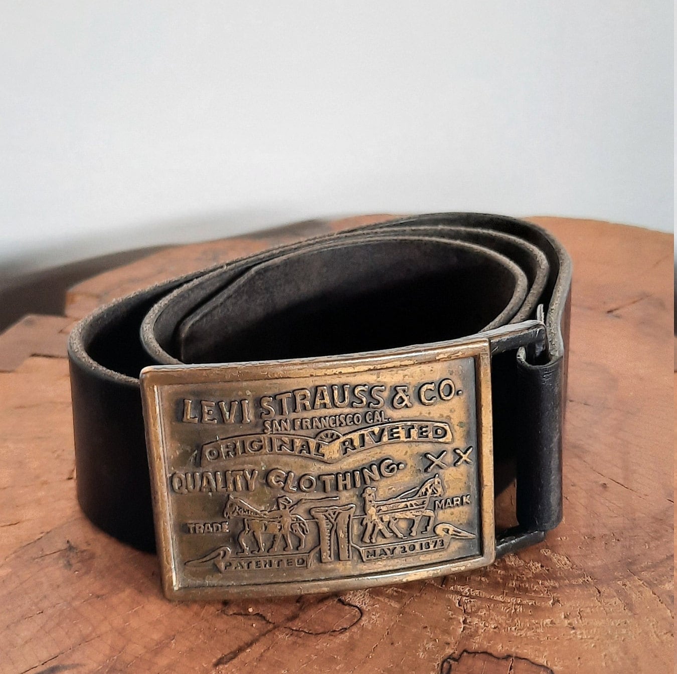 Vintage Levis Belt With Buckle Fits Size 32 Waist - Etsy