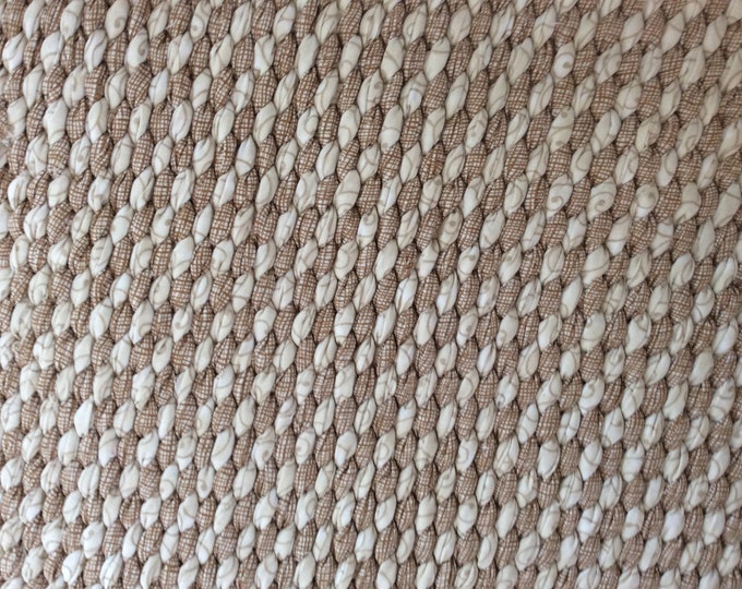 Brown Tan Cream Woven Twined Throw Rug-Reversible- Lays Flat - Washable 41”x25” READY TO SHIP
