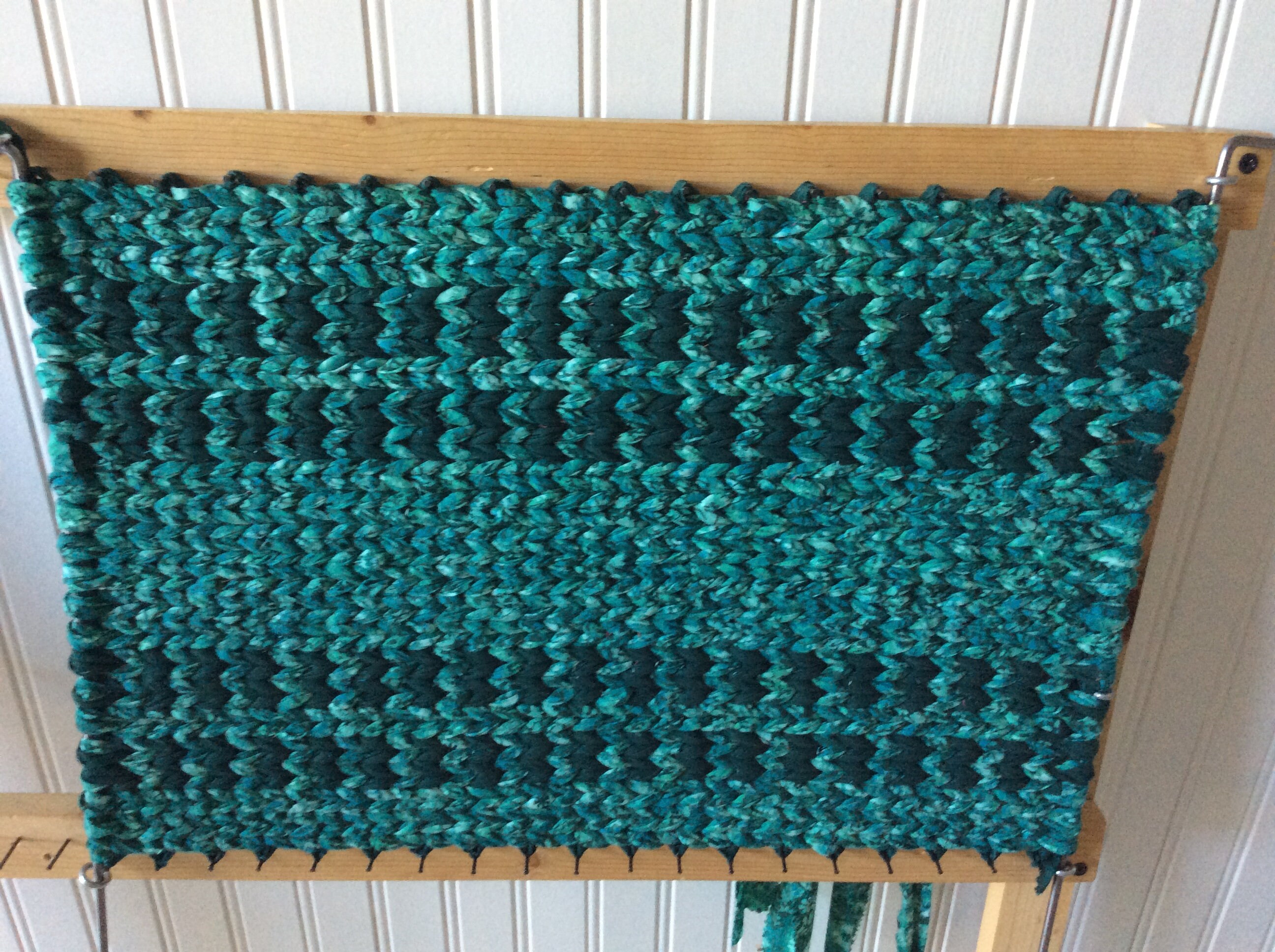 Twined Rag Rug Placemat Set. Large 17.5 x 12.5 READY TO SHIP. Green