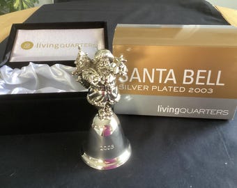 Living Quarters Silver Plated Santa Bell 2003