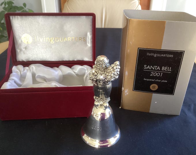 Living Quarters Silver Plated Santa Bell 2001