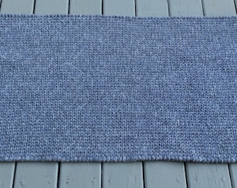 Handwoven Gray Cotton Twined Rug - Reversible Washable Accent Rug (47” x 25.5")