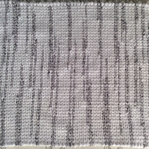 Handwoven Gray and White Rag Rug: Reversible Cotton Mat (23” x 25”)