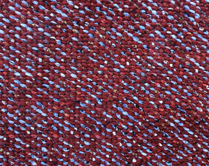Red Twined Rug 23.5” x 36” Ready to Ship. Reversible Machine Washable Handwoven cotton
