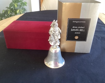 Living Quarters Silver Plated Santa Bell 2000