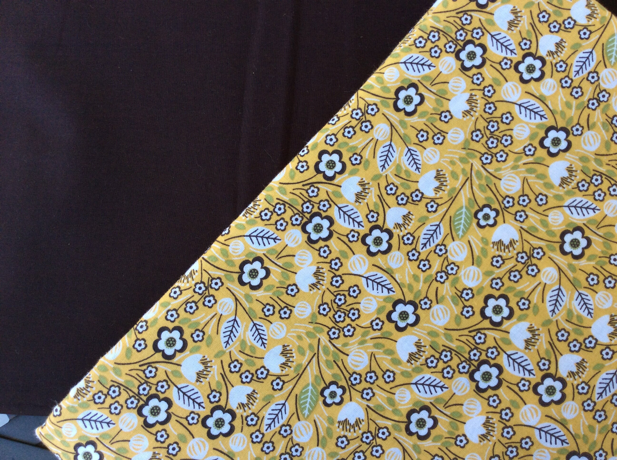 Dark Brown Yellow Kitchen Bath Entry Throw Rug Reversible