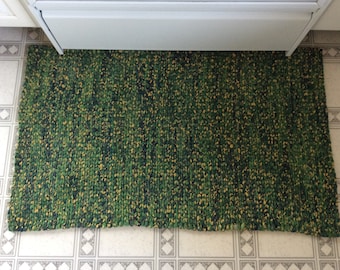 Woven/Twined Throw Rug. 38”x 22.5” READY TO SHIP. Washable Reversible