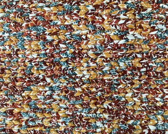 Orange Yellow Red Twined Rug 23” x 36” . Reversible Machine Washable Handwoven 100% cotton