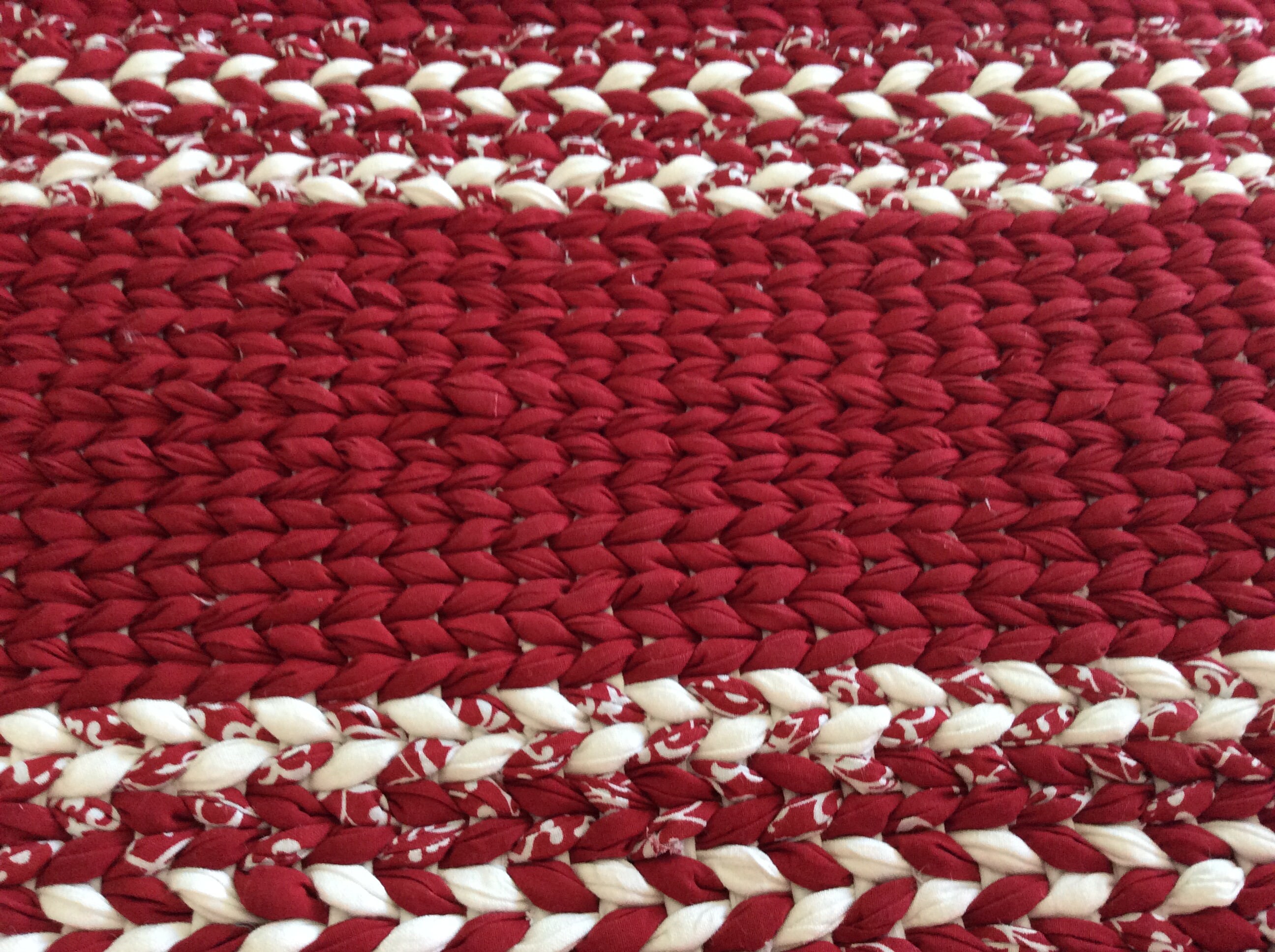 Rag Rug Placemats for Your County Christmas-READY TO SHIP Red & White ...