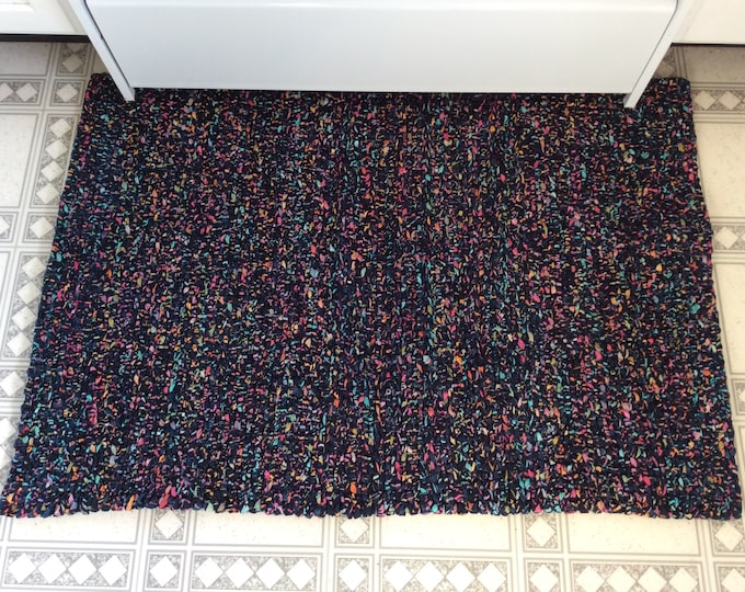 2 Available Woven Twined Throw Rug-Reversible- cotton Batik-Lays Flat - Washable 36” x25.5” READY TO SHIP