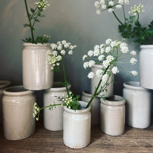 Vintage Stoneware Marmalade Pot: White Salt Glaze Kitchen Storage