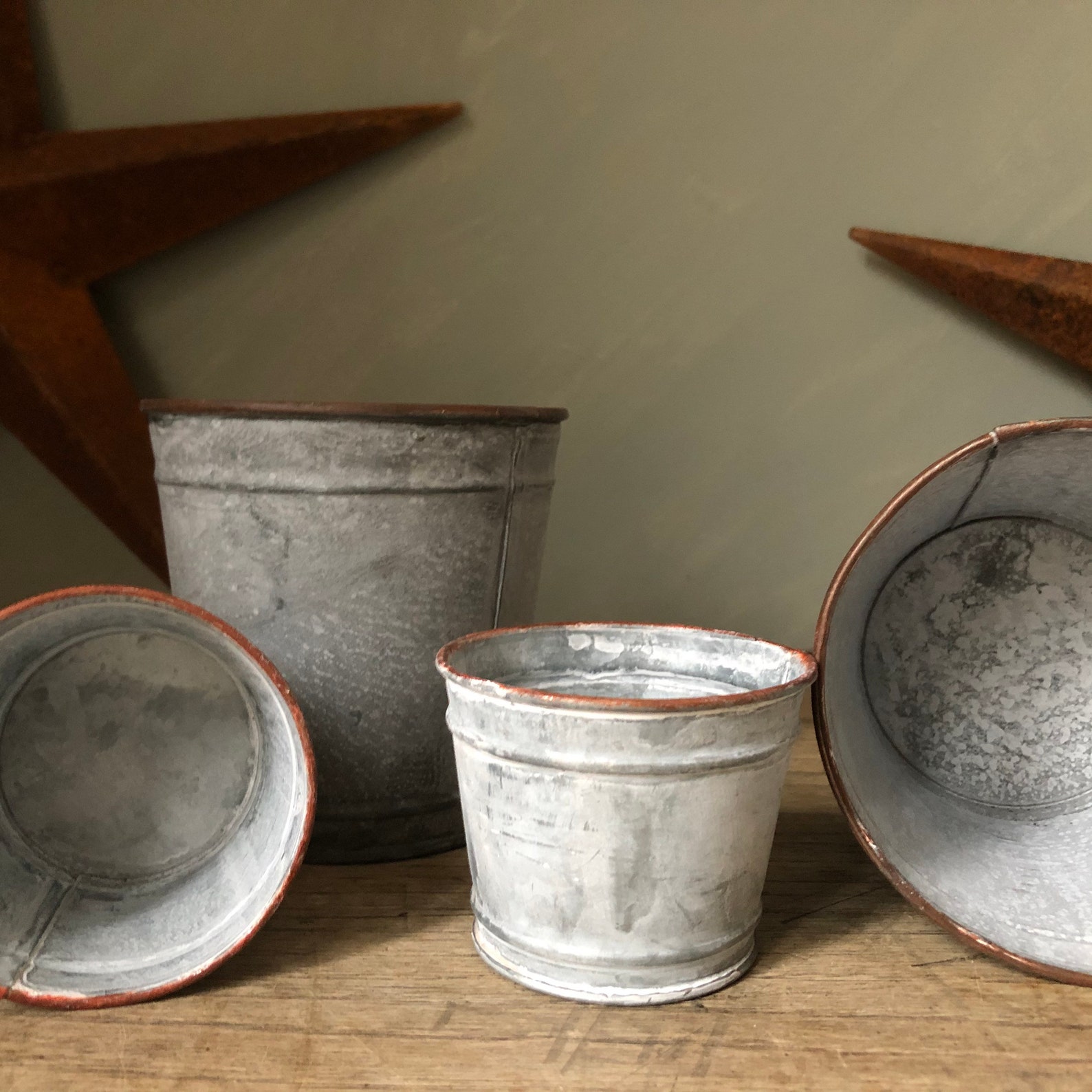 Mini Zinc Pots / Metal Votive Pots / Mini Plant Holder / Etsy