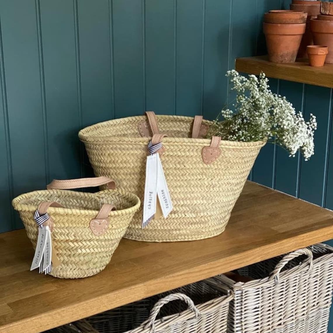 The Amelie Market Basket / Hand Woven Basket with Beautiful image 0