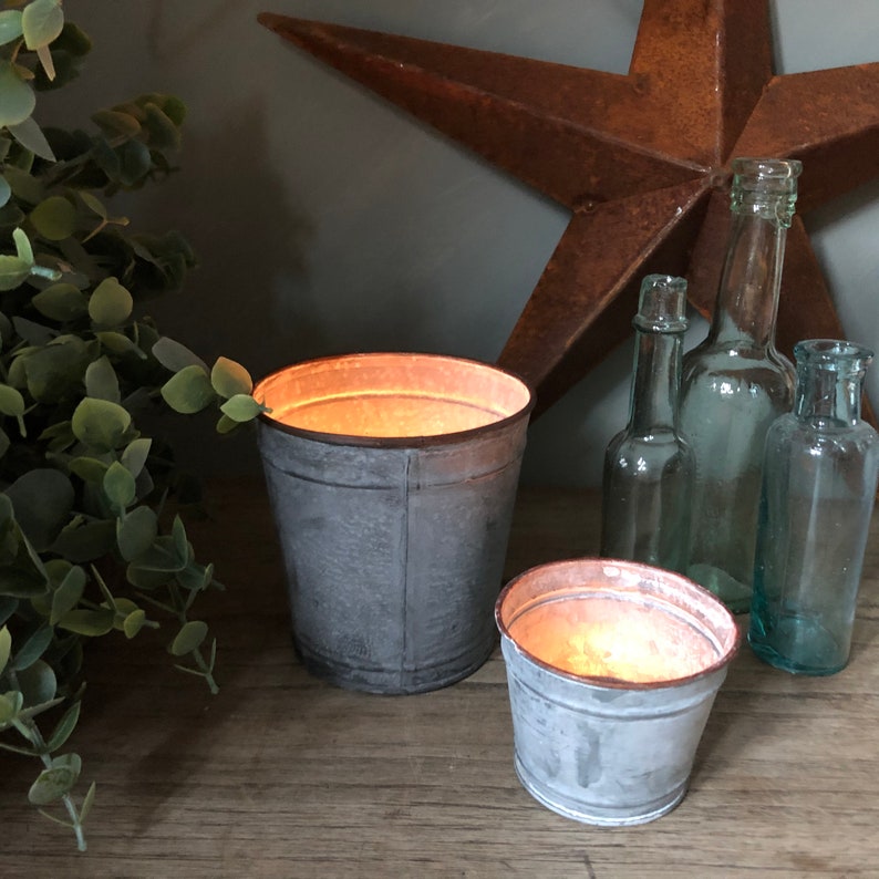 Mini Zinc Pots / Metal Votive Pots / Mini Plant Holder / Etsy UK
