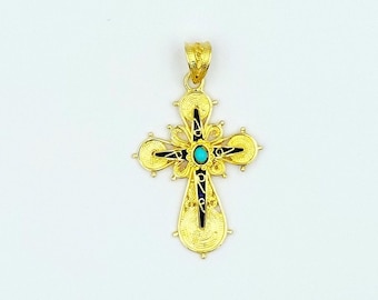 Croix Byzantine En Or Jaune 18 Carats - 2,60g - 20x15mm - Neuf Avec étiquettes