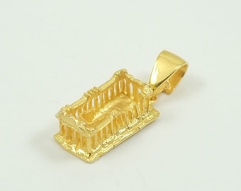 Złoty wisiorek Partenon, wisiorek Akropol, biżuteria grecka, lite złoto 14k