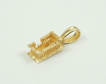 Złoty wisiorek Partenon, wisiorek Akropol, biżuteria grecka, lite złoto 14k