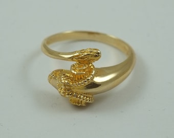 Gold Ram Ring, Ram Head Ring, 14k Solid Gold, Greek Jewelry
