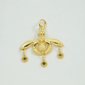 Gold Bee Pendant, Gold Malia Bees, Minoan Bees, Greek Jewelry, Museum Replica