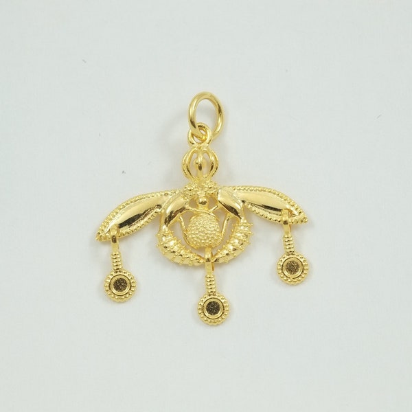 Gold Bee Pendant, Gold Malia Bees, Minoan Bees, Greek Jewelry, Museum Replica