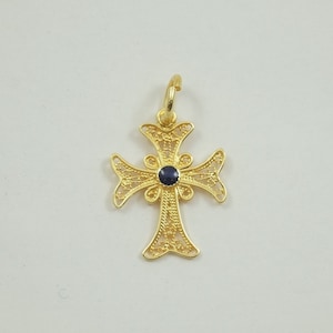 Gold Filigree Cross, Handmade Cross, Byzantine Cross, Gold Pendant, Greek Jewelry, 18k Solid Gold