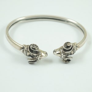 Silver Ram Bracelet, Rams Head Bracelet, Sterling Silver, Greek Jewellery