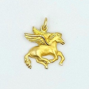 Gold Pegasus Pendant, Pegasus Horse Pendant, Greek Jewelry, Solid Gold 14k