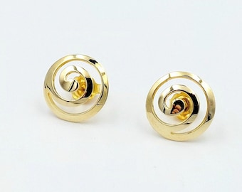 Gold Spiral Earrings, Gold Spiral Studs, Spiral Earrings, Circle of Life, 14k Solid Gold