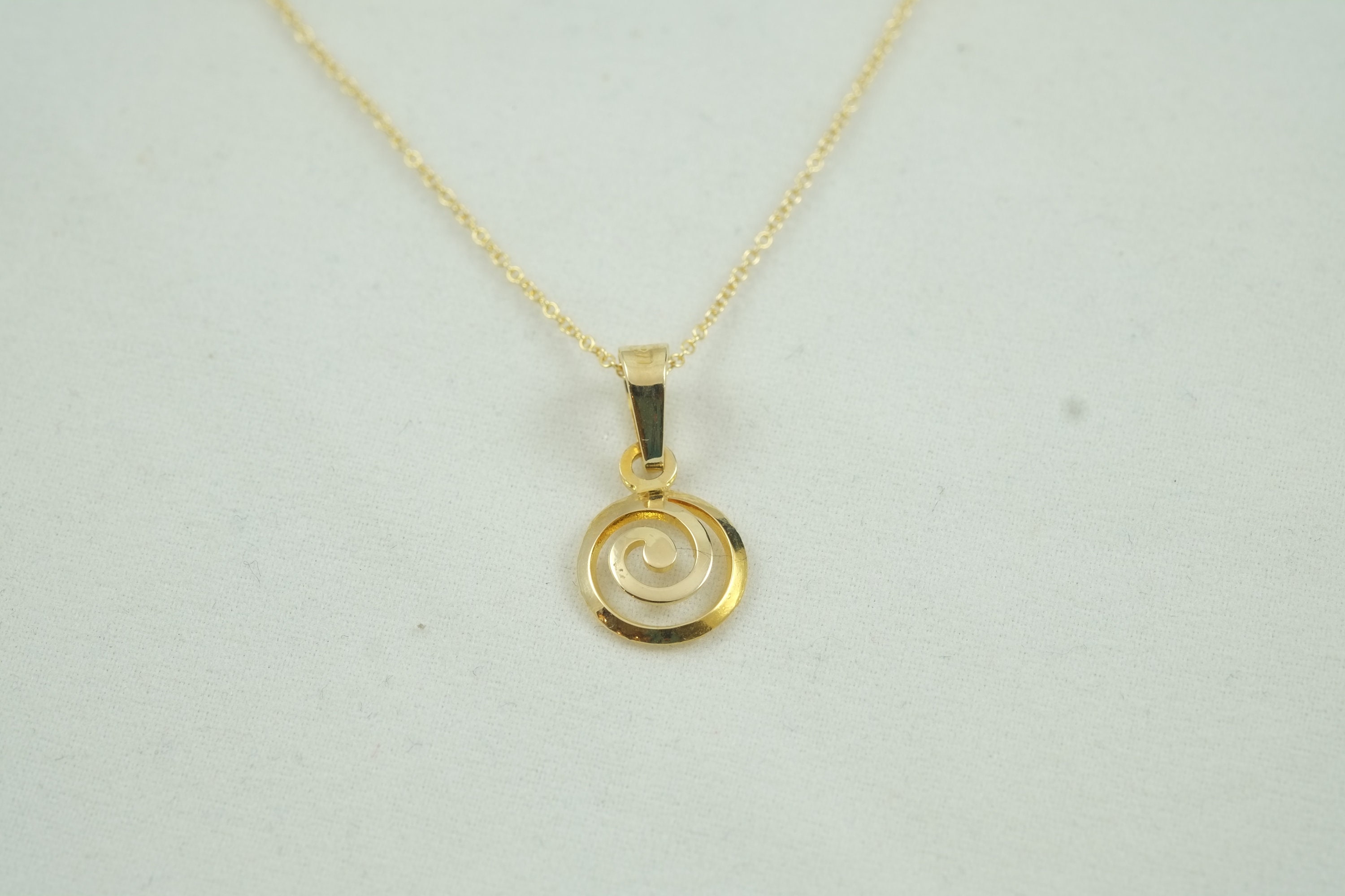 Cork Necklace With Closed Greek Spiral Pendant