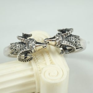 Silver Ram Bracelet, Rams Head Bracelet, Sterling Silver, Greek Jewellery