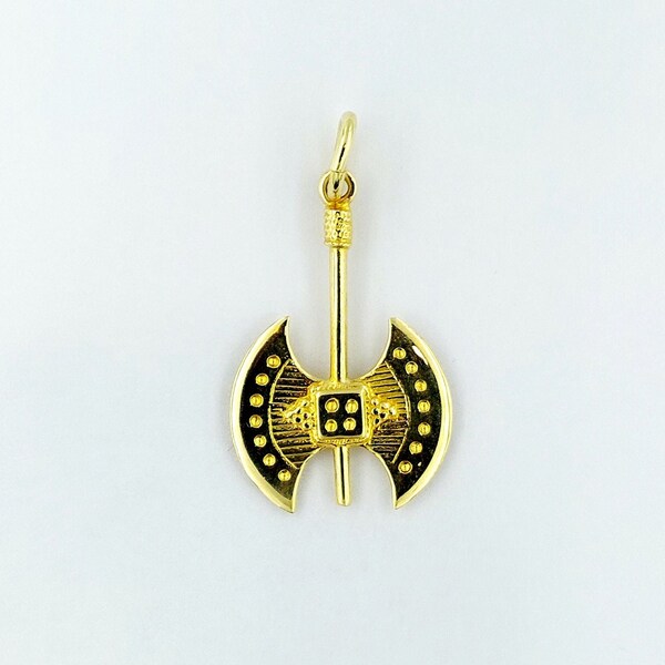 Gold Double Axe Pendant, Minoan Double Axe, Greek Jewelry, Solid Gold 14k