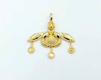 Gold Bees Pendant, Gold Malia Bees, Minoan Bees, Greek Jewelry, Museum Replica, Solid Gold 14k