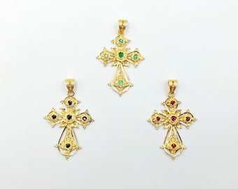 Croix Byzantine En Or Jaune 18 Carats - Poids 2,60g - Dimensions 20x15mm - Neuf Avec Étiquettes