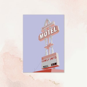 Stampa del motel, illustrazione da cartolina