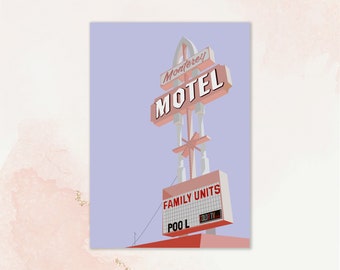 Motel Print - Postcard illustration