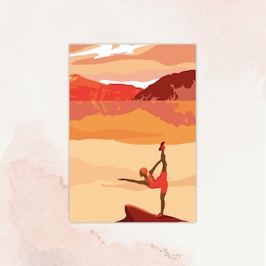 Yoga / Natarajasana - Postcard Illustration