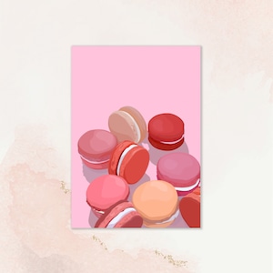 Estampa Macarons - Ilustração de cartão postal