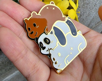 Bare Bear Pile Enamel Pin