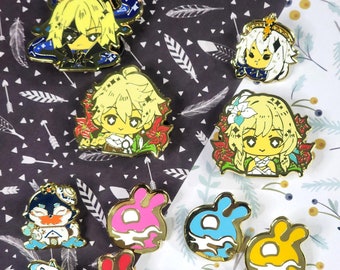 Viajero de Genshin y pequeños pines de esmalte Dainslief Lumine Aether Tubby Endora Paimon Seelie