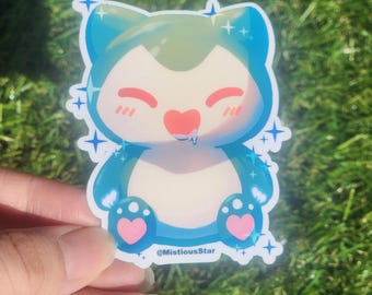 Pegatina de vinilo de Snorlax chibi