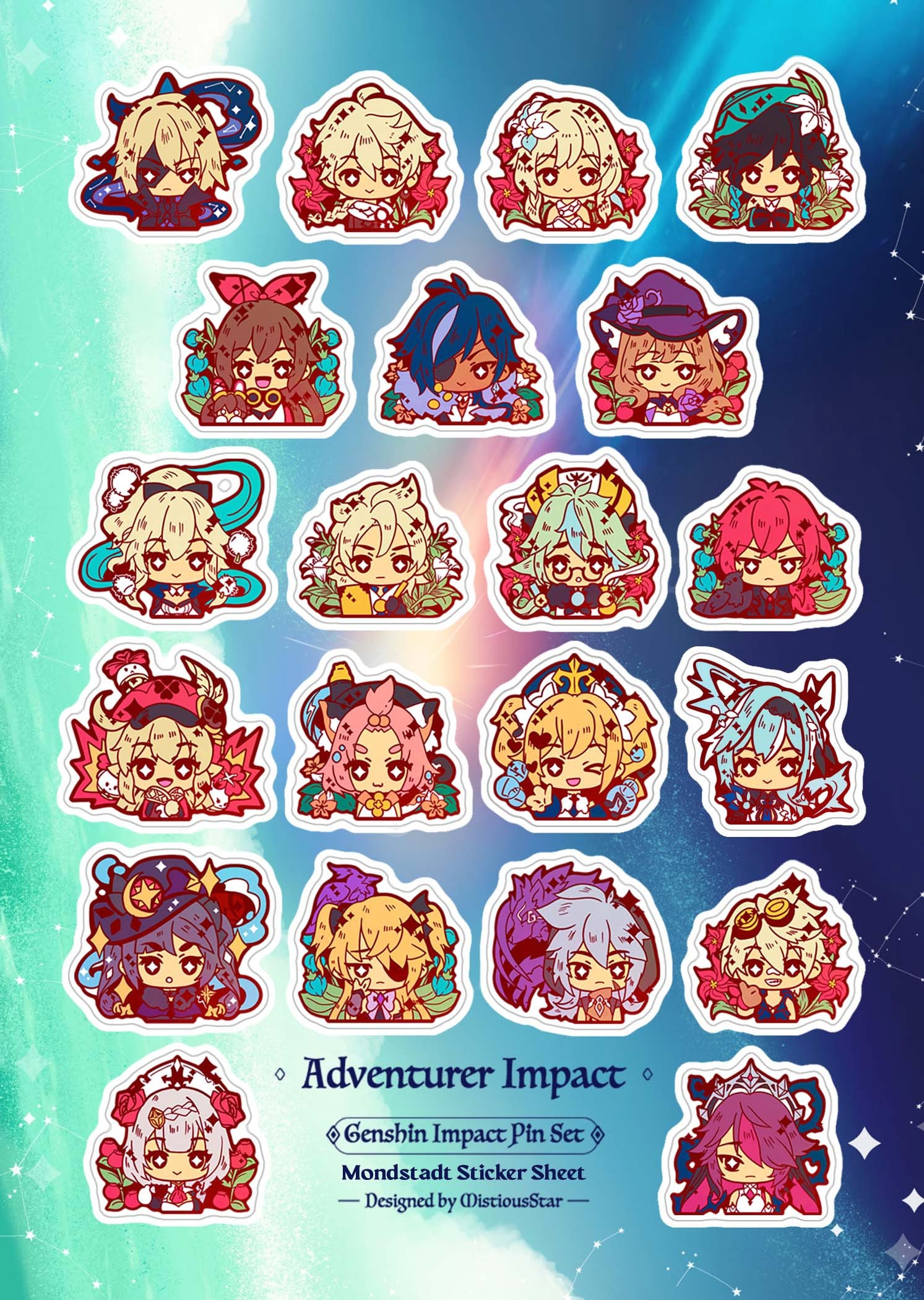 WAITLIST! Genshin Impact FAN MADE Enamel Pins