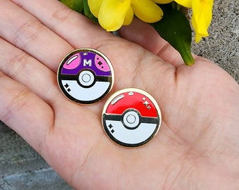 Pokeball +Masterball Hard Enamel Pin Set