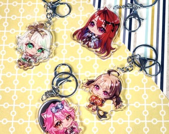 NIEUWE Holo Justice acryl bedel sleutelhanger Gigi Elizabeth Cecelia Raora