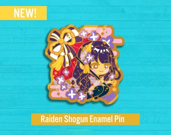 Raiden Shogun Ei Enamel pin Genshin Impact Glow in the dark