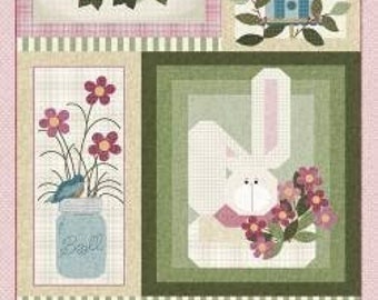 A Wooly Garden 10470-99 panel pink/multi  by Cheryl Haynes for Benartex