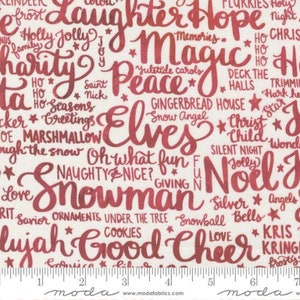 Comfort And Joy 39754-12 cloud red words by Create Joy Project  for Moda