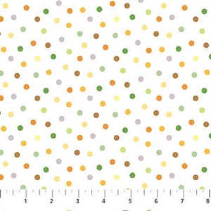 Wee Safari 25646-10 white multi dotty by Deborah Edwards for Northcott