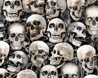 Wicked CD2417 Black Smile Skulls for Timeless Treasures - Etsy