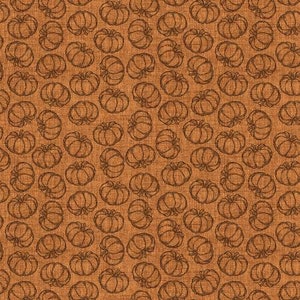 Harvest Farm 13051-79 tossed pumpkins rust by Painted Sky Studio for Benartex